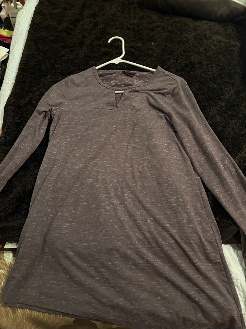 Long-Sleeve Heathered Purple exoffico top